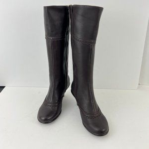 Sofft Ceville Knee Hi Boots Brown leather Lace detail